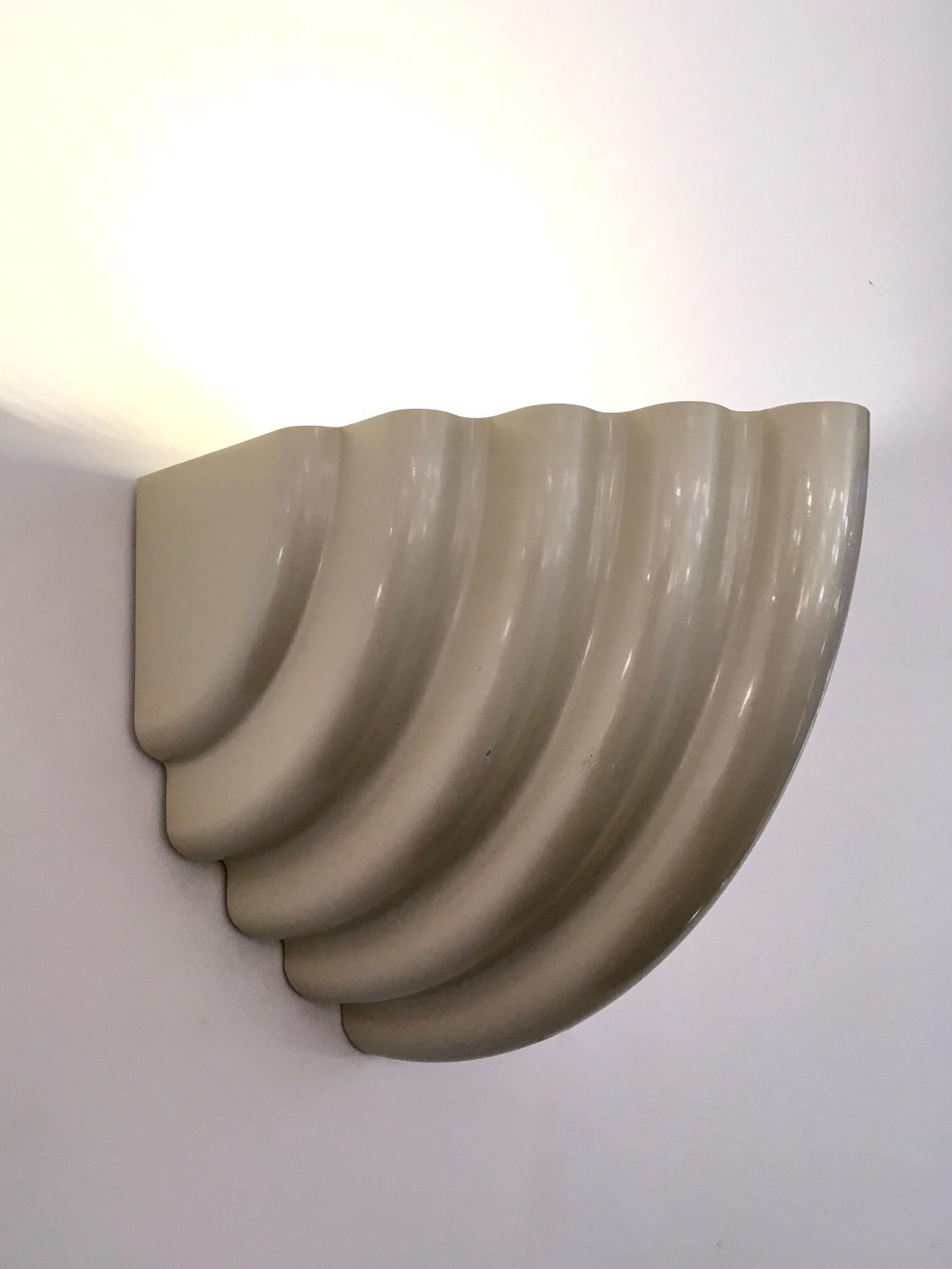 Aluminum Pair of Tuki Wall Lamps by Kazuide Takahama for Sirrah