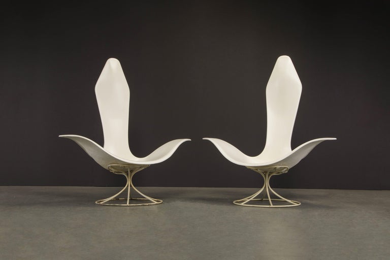 Mid-Century Modern Pair of Tulip Chairs by Erwine and Estelle Laverne for Laverne International For Sale