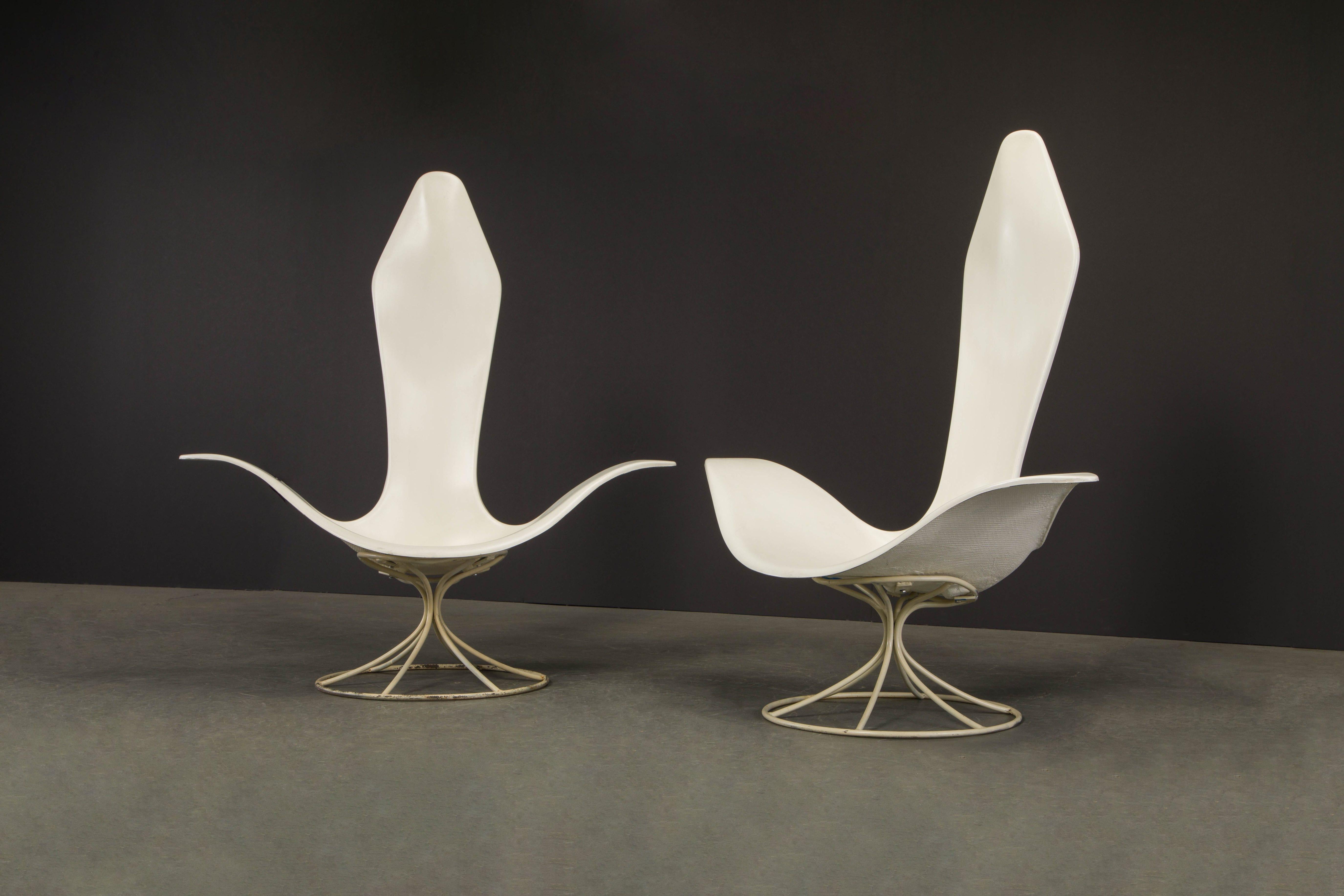 Mid-Century Modern Pair of Tulip Chairs by Erwine and Estelle Laverne for Laverne International For Sale