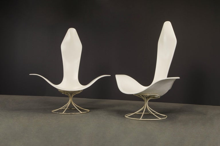Pair of Tulip Chairs by Erwine and Estelle Laverne for Laverne International In Good Condition For Sale In Los Angeles, CA
