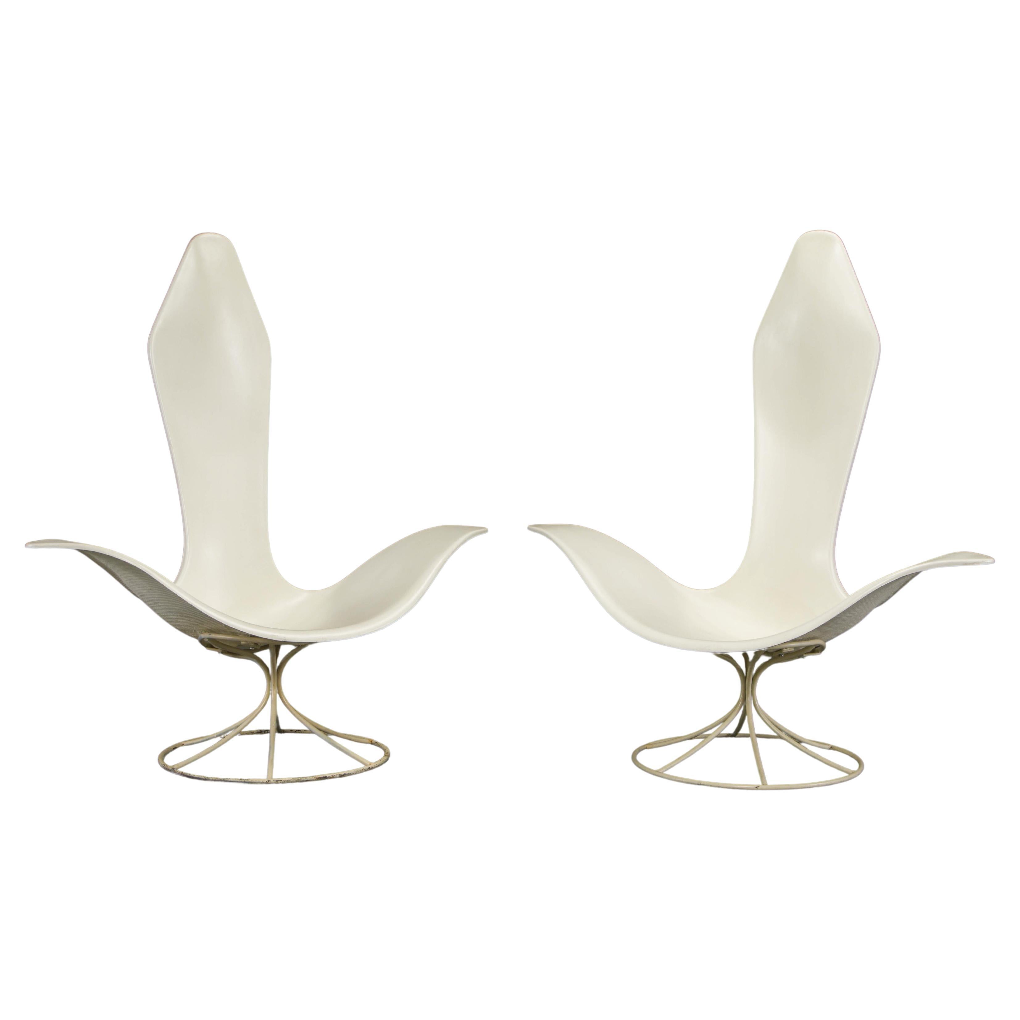 Pair of Tulip Chairs by Erwine and Estelle Laverne for Laverne International For Sale