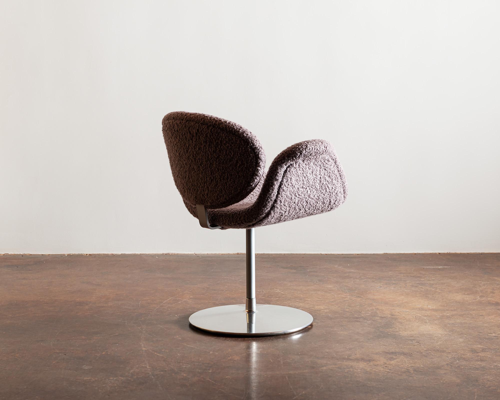 European Pair of Tulip Chairs by Pierre Paulin in Alpaca Boucle