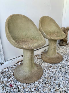 Pair of Tulip Concrete Chairs