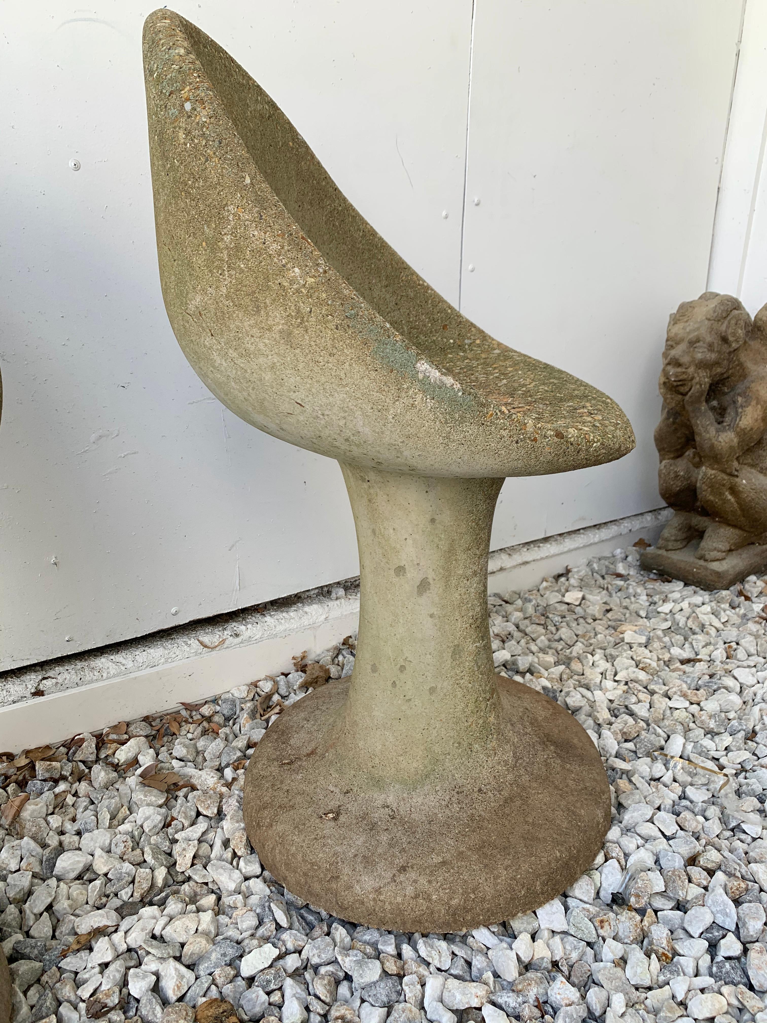 American Pair of Tulip Concrete Chairs