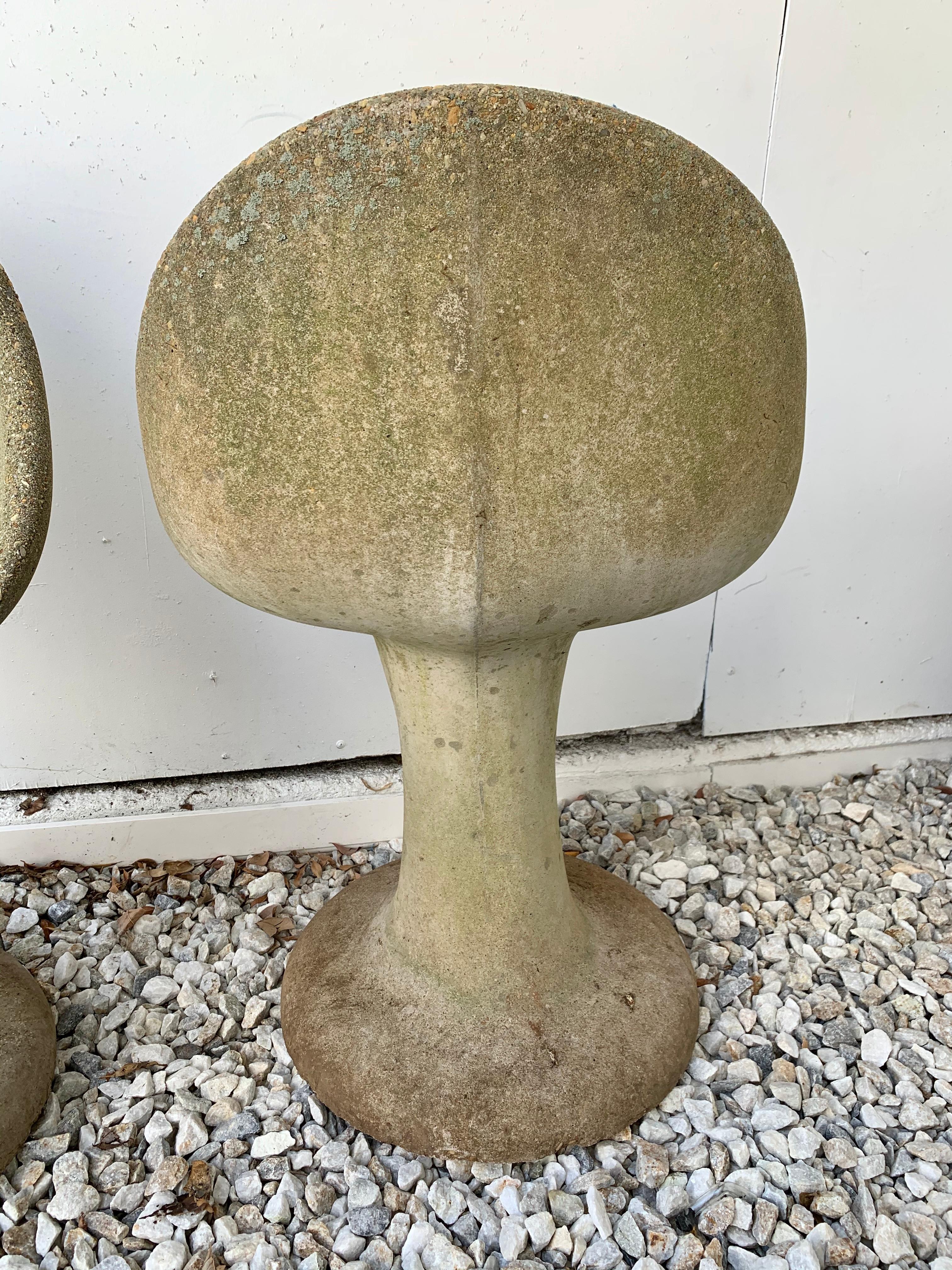 Late 20th Century Pair of Tulip Concrete Chairs