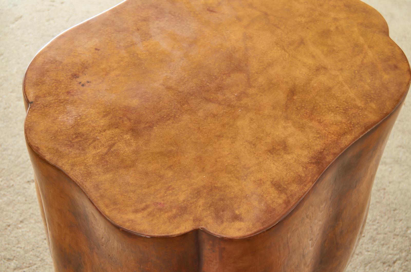 Pair of Tulip Form Goatskin Side Tables or End Tables 8