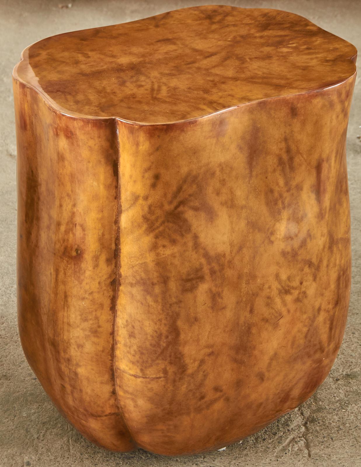 Pair of Tulip Form Goatskin Side Tables or End Tables 1