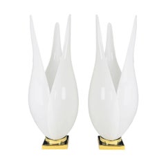Pair of Tulip Lamps by Rougier