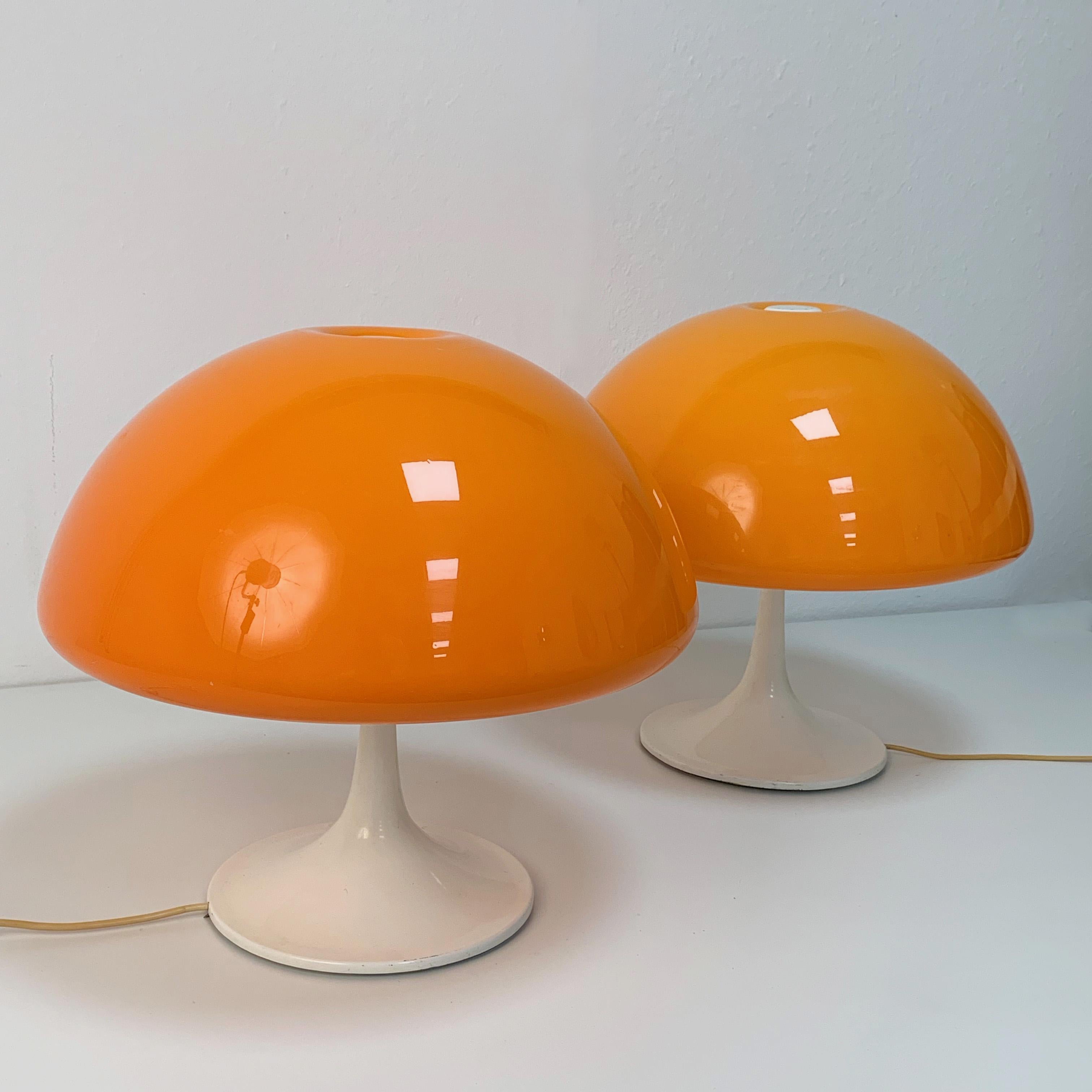 Luigi Massoni.Pair of Harvey Guzzini Toledo Table Lamp Italy 1960s Mushroom Lamp 4