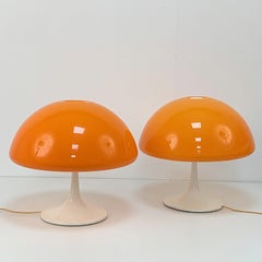 Luigi Massoni.Pair of Harvey Guzzini Toledo Table Lamp Italy 1960s Mushroom Lamp