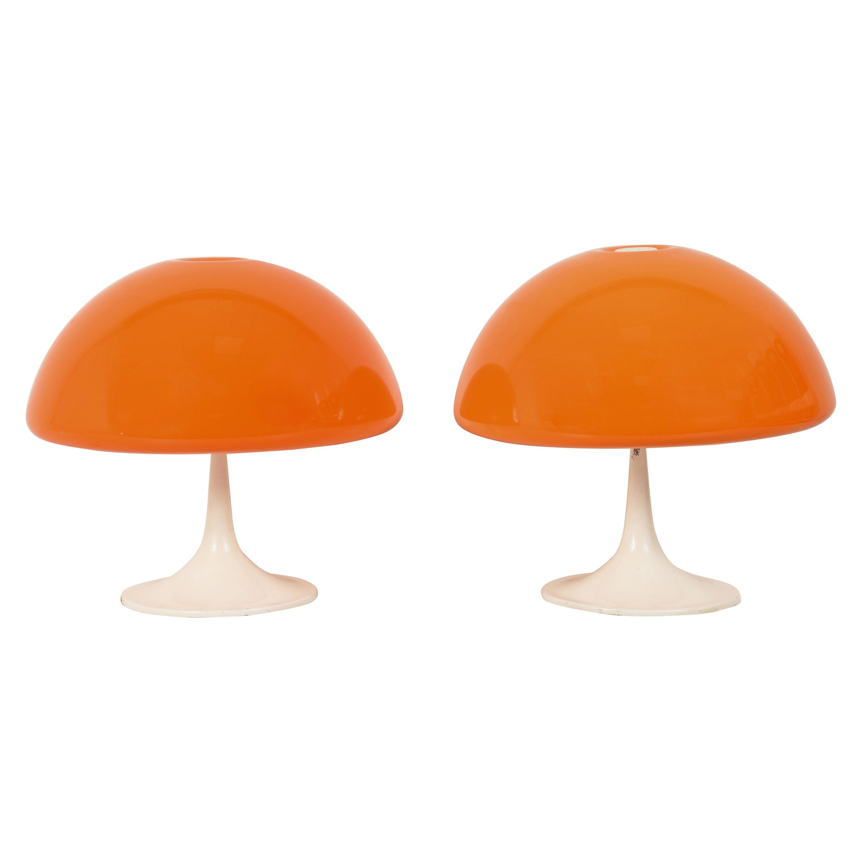 Luigi Massoni.Pair of Harvey Guzzini Toledo Table Lamp Italy 1960s Mushroom Lamp