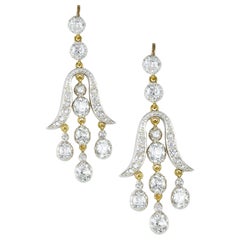 Pair of Tulip-Shape Diamond Drop Earrings