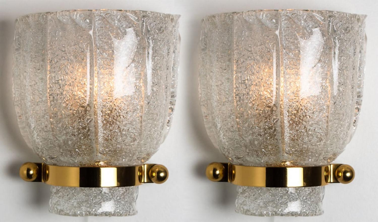 Pair of Tulip Shape Wall Light Fixtures, Hillebrand, 1960 For Sale 2