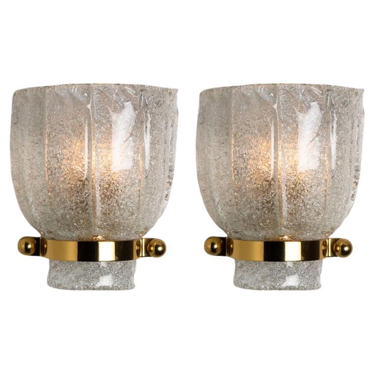 Pair of Tulip Shape Wall Light Fixtures, Hillebrand, 1960