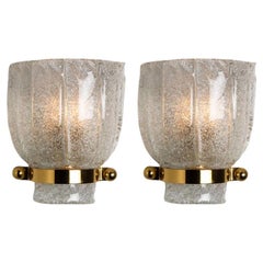 Pair of Tulip Shape Wall Light Fixtures, Hillebrand, 1960