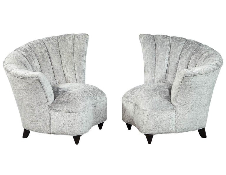 Pair of Tulip Style Channeled Back Parlor Living room ...