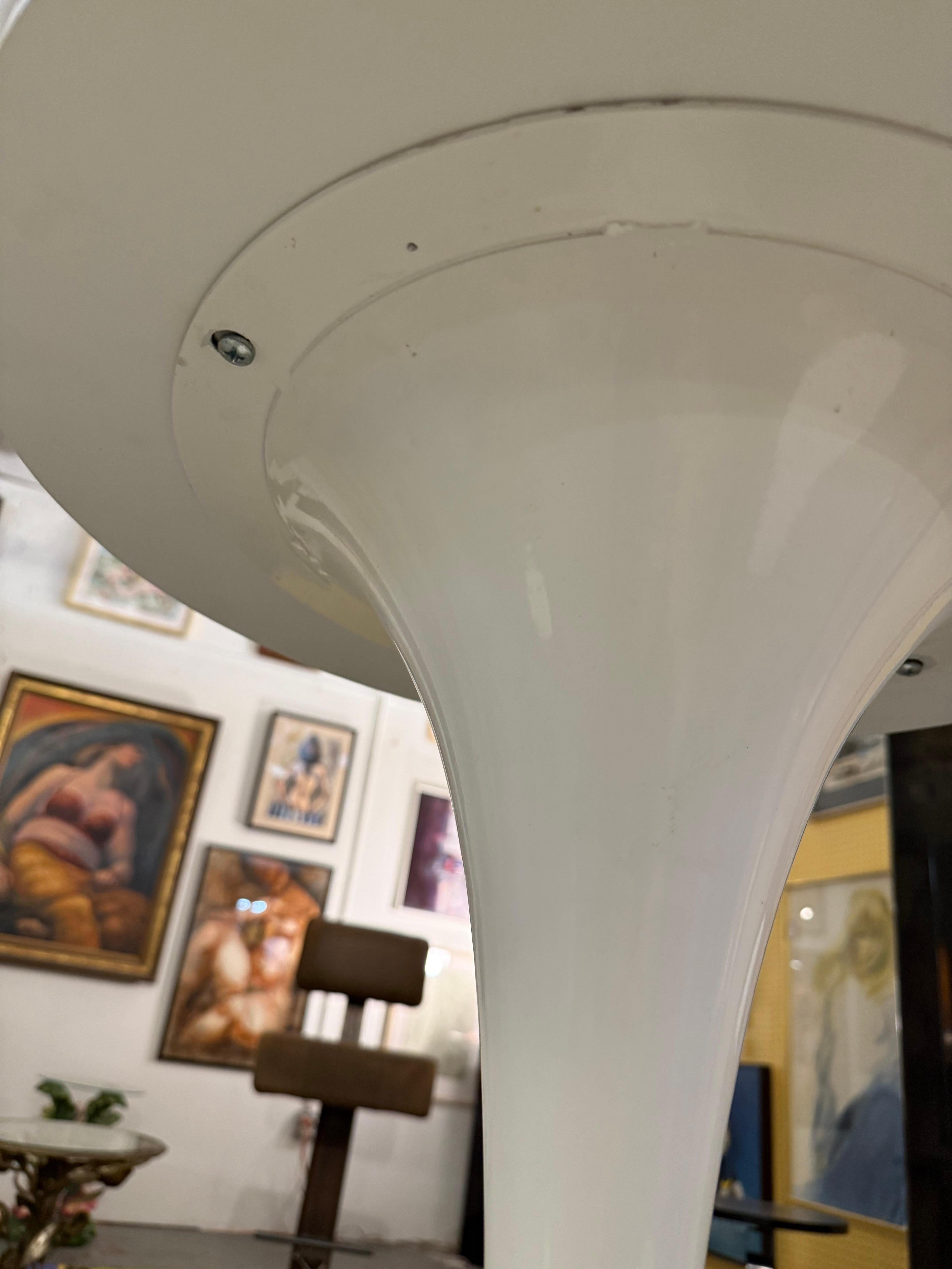 American Pair of Tulip-Style Modernist Lacquered Pedestal Tables For Sale