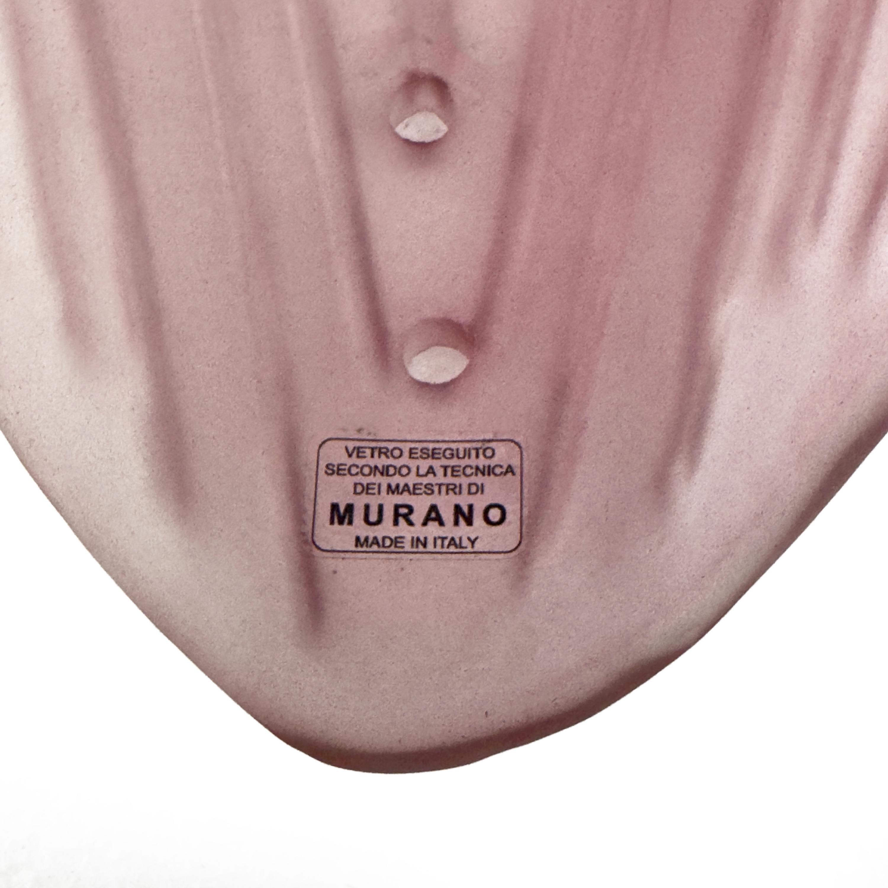 Coppia di lampade Tulipani in vetro di Murano e ottone 4