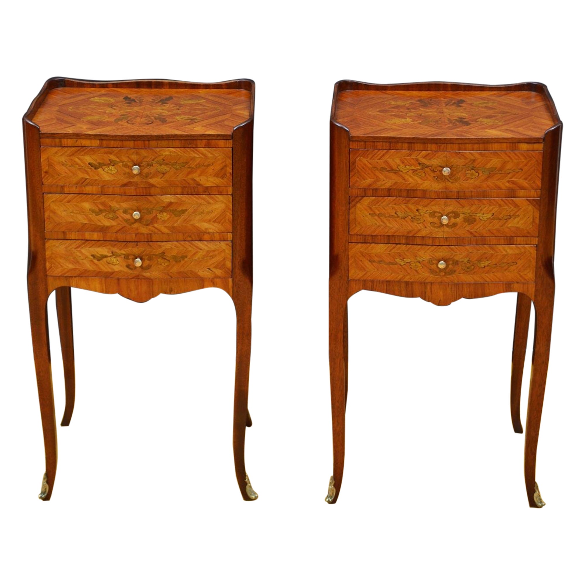 Pair of Tulipwood Bedside Chests / Bedside Cabinets