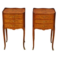Pair of Tulipwood Bedside Chests / Bedside Cabinets