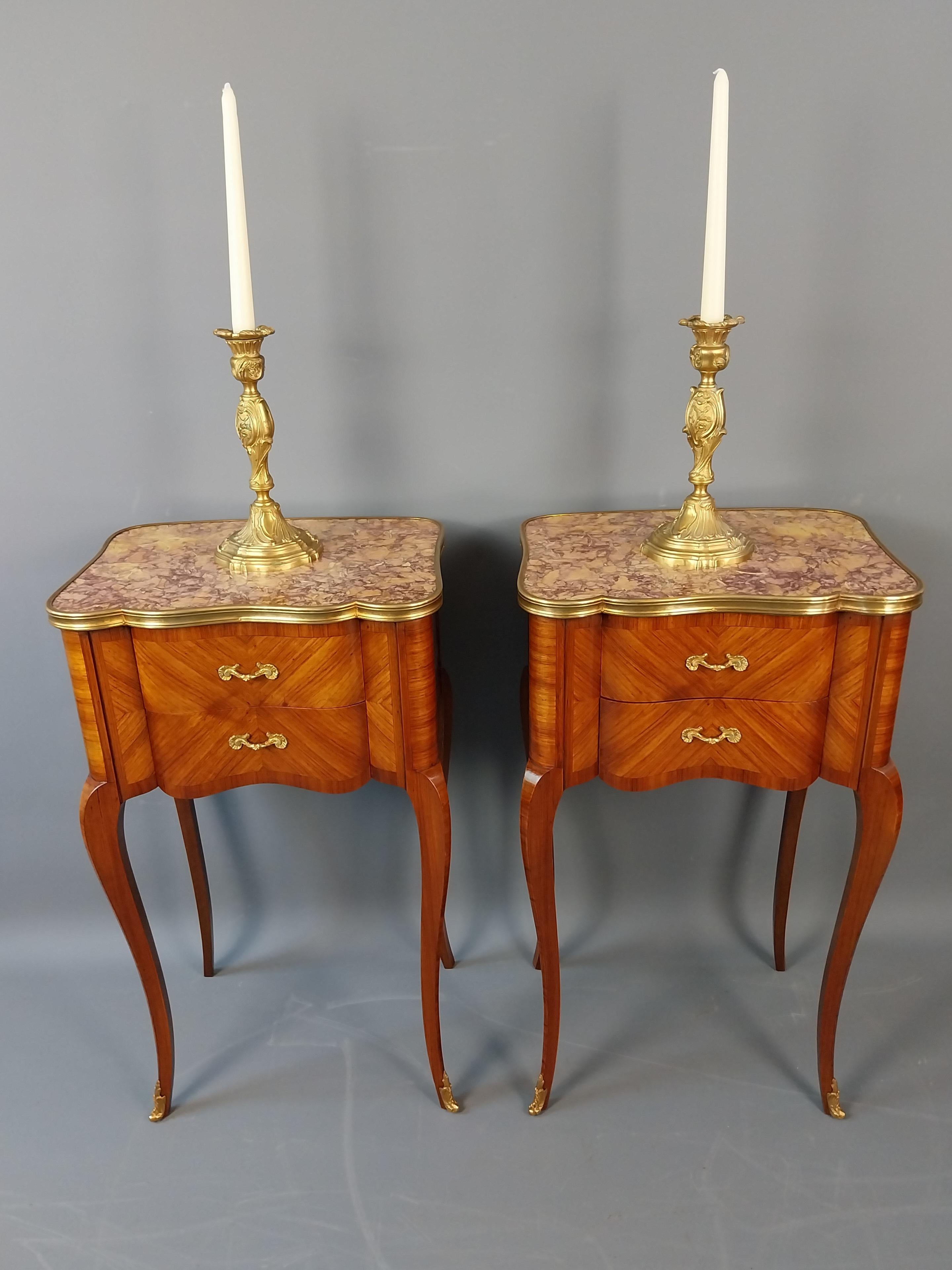 Pair of Tulipwood Bed Side Cabinets For Sale 7