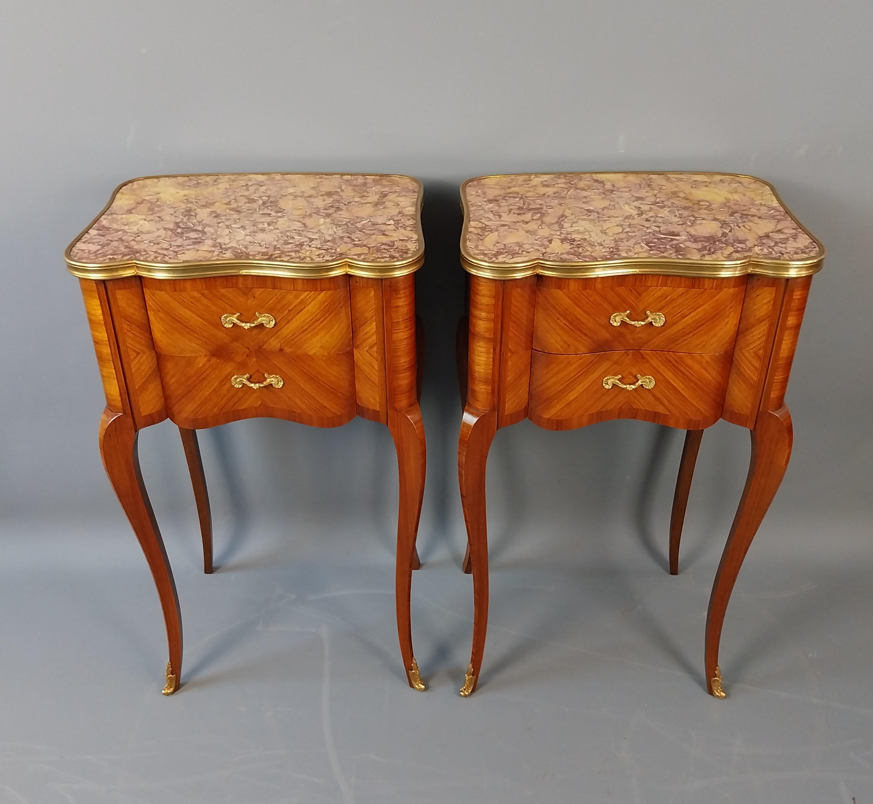 Pair of Tulipwood Bed Side Cabinets For Sale 8