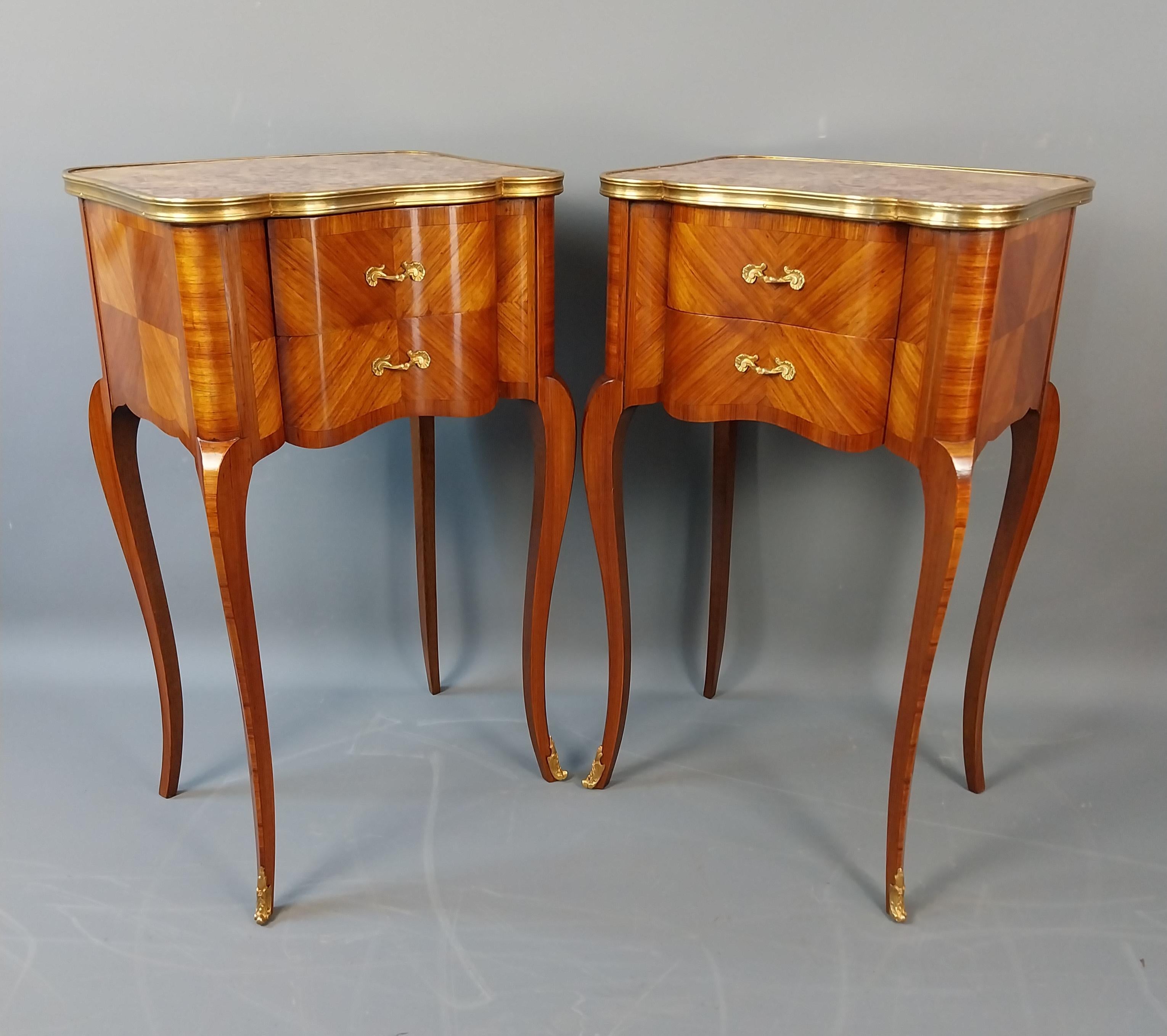 Pair of Tulipwood Bed Side Cabinets For Sale 12