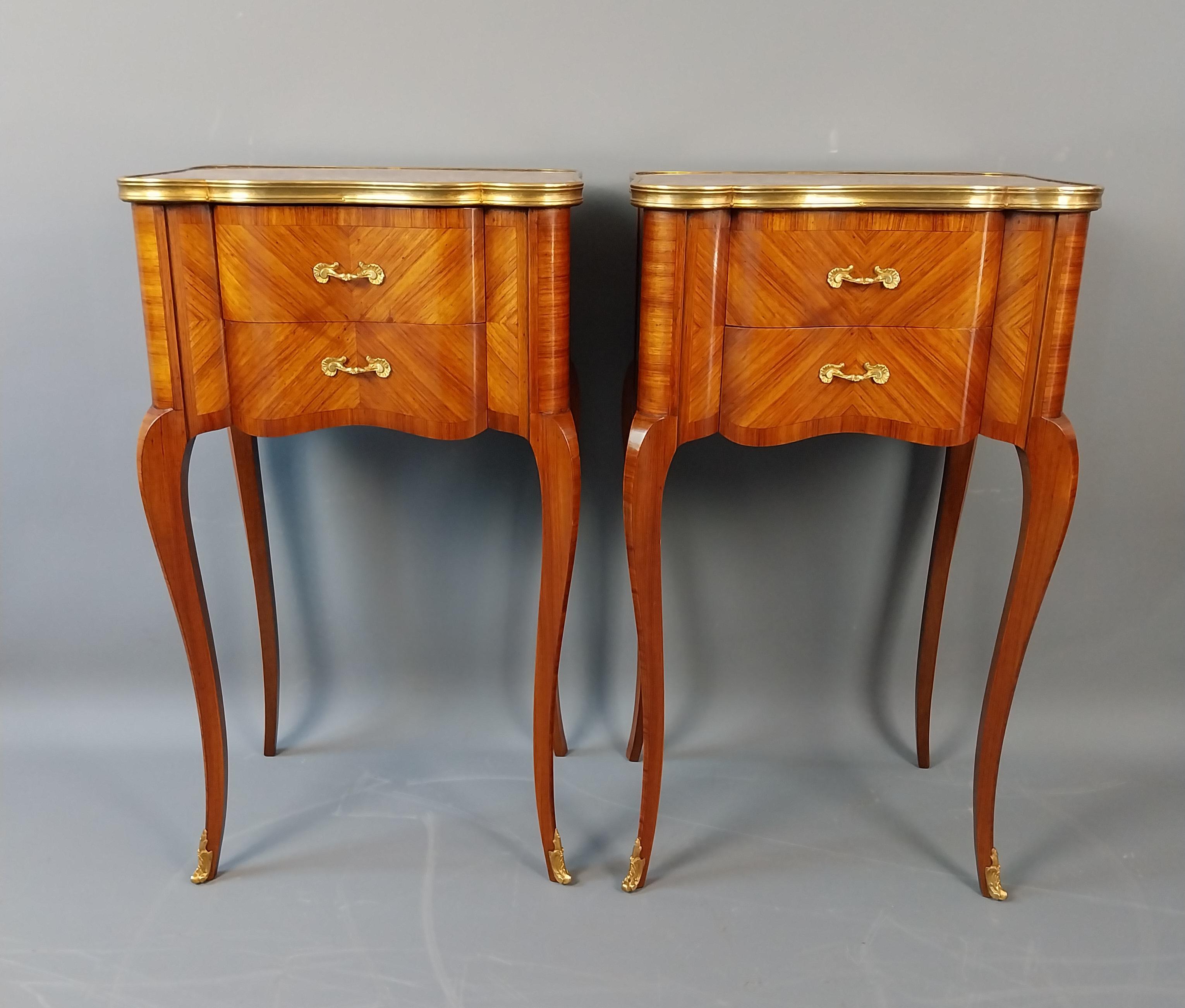 Pair of Tulipwood Bed Side Cabinets For Sale 13