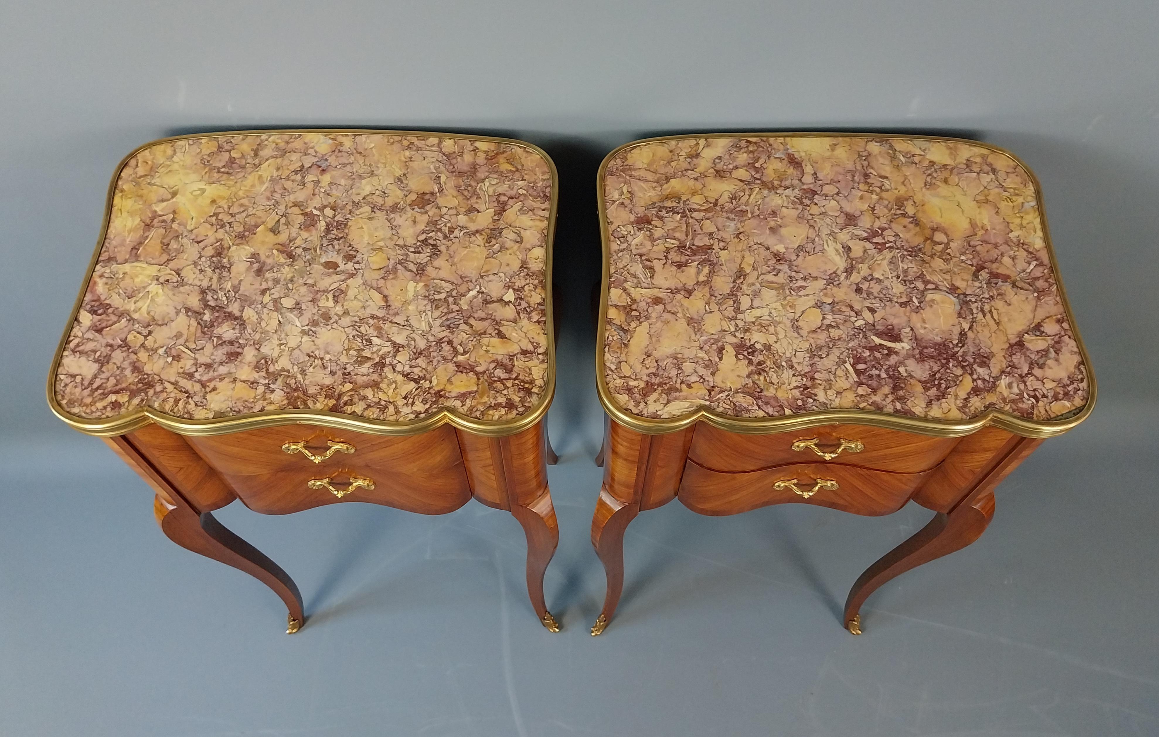 Pair of Tulipwood Bed Side Cabinets For Sale 1