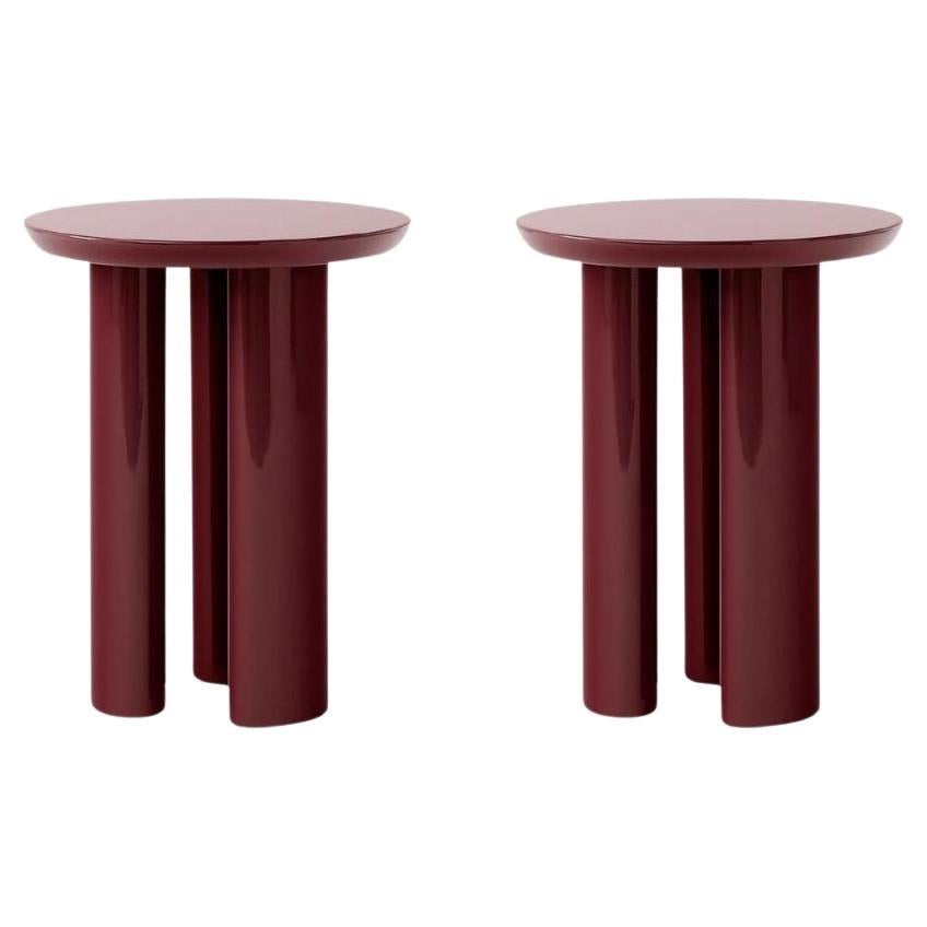 Pair of Tung JA3, Burgundy Red Side Table, by John Astbury for &Tradition For Sale