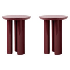 Pair of Tung JA3, Burgundy Red Side Table, by John Astbury for &Tradition