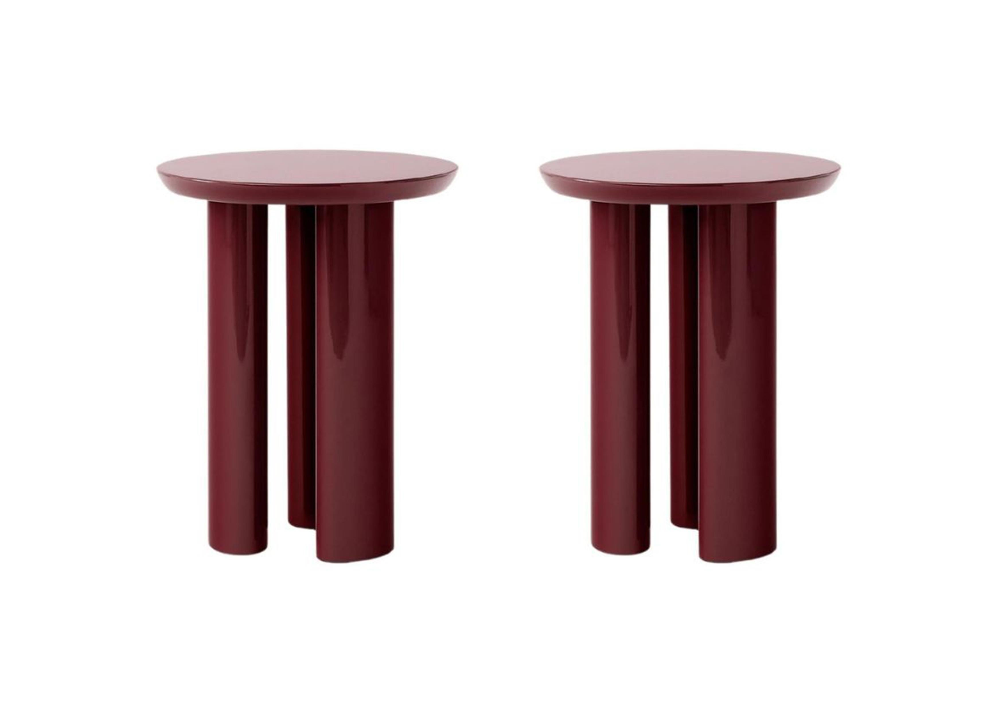 Paar Tung JA3, burgunderroter Beistelltische, von John Astbury für &Tradition im Angebot