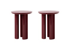 Paar Tung JA3, burgunderroter Beistelltische, von John Astbury für &Tradition