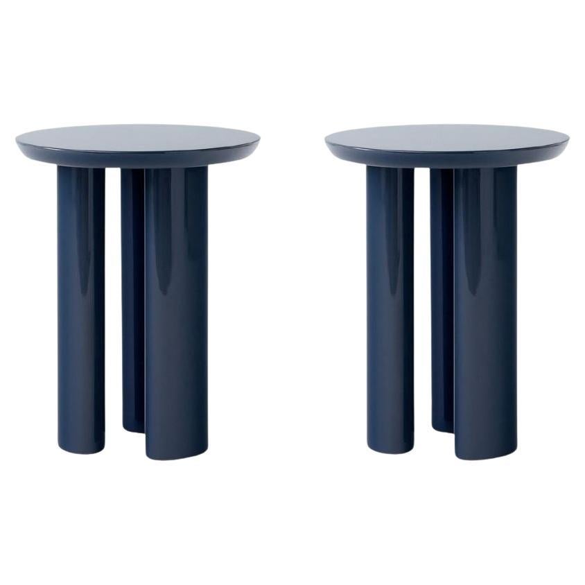 Paire de tables d'appoint Tung JA3, bleu acier, de John Astbury pour &Tradition