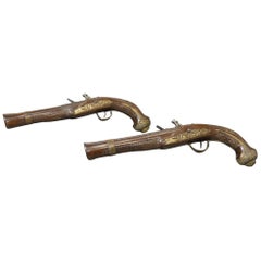 Pair of Turkish Flintlock Blunderbuss Pistols