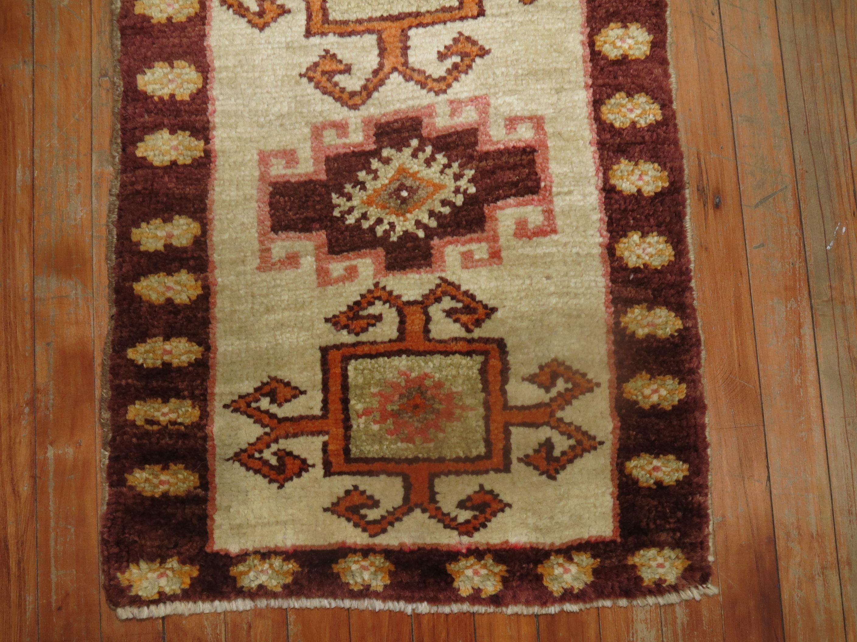 Hand-Knotted Pair of Turkish Kars Rugs For Sale