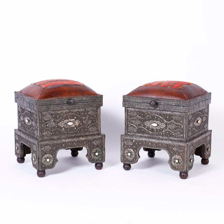 Pair of Turkish Ottomans at 1stDibs