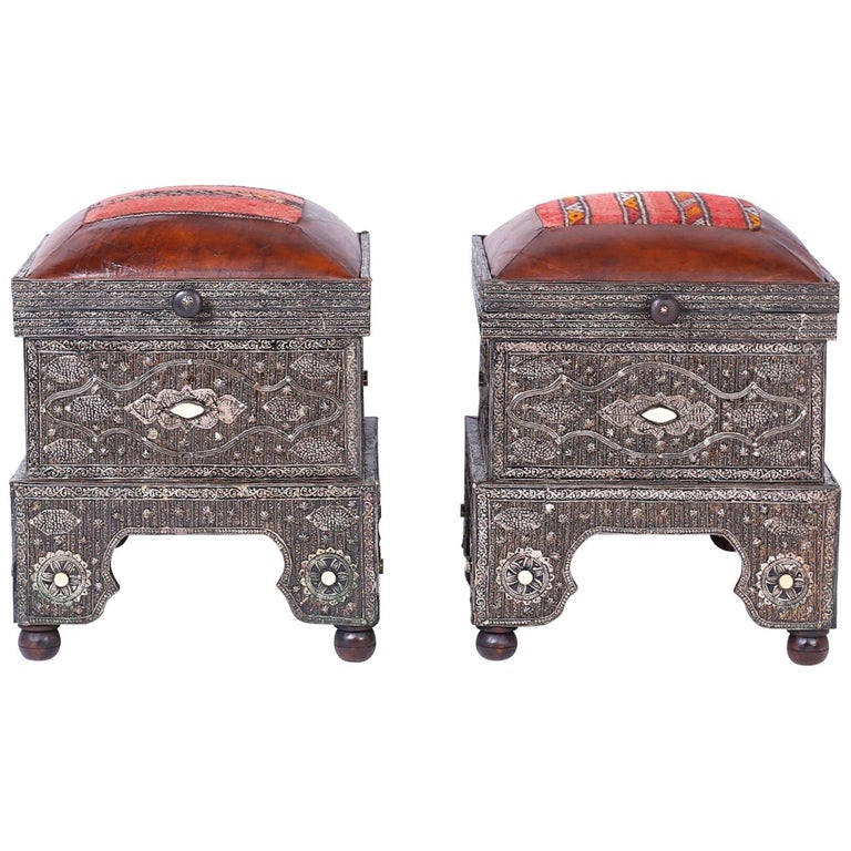 Pair of Turkish Ottomans at 1stDibs