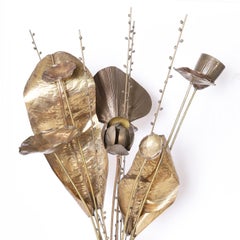 Pair of Turkish Palace Urns with Brass Floral Arrangements