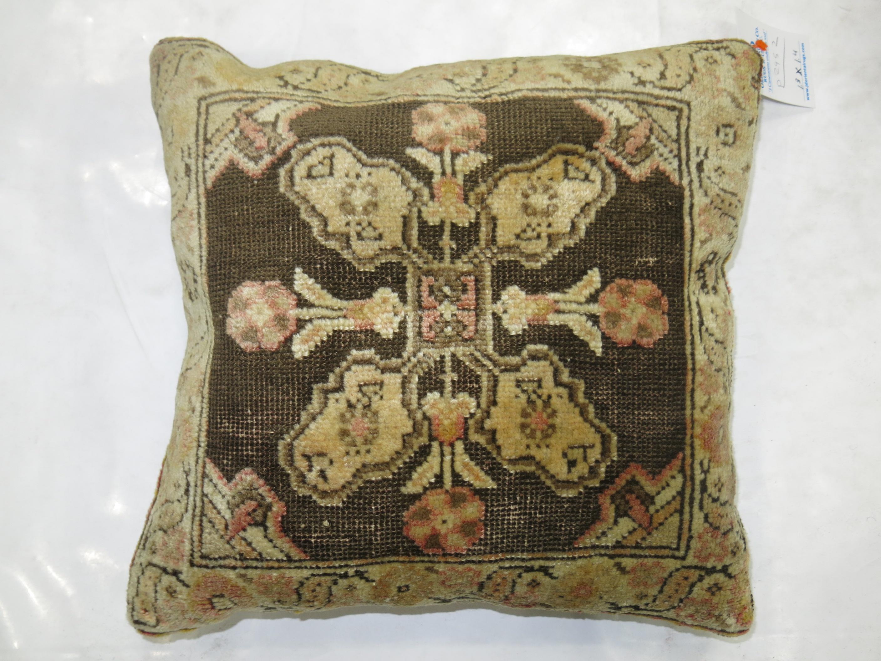 Asian Pair of Turkish Rug Pillows For Sale