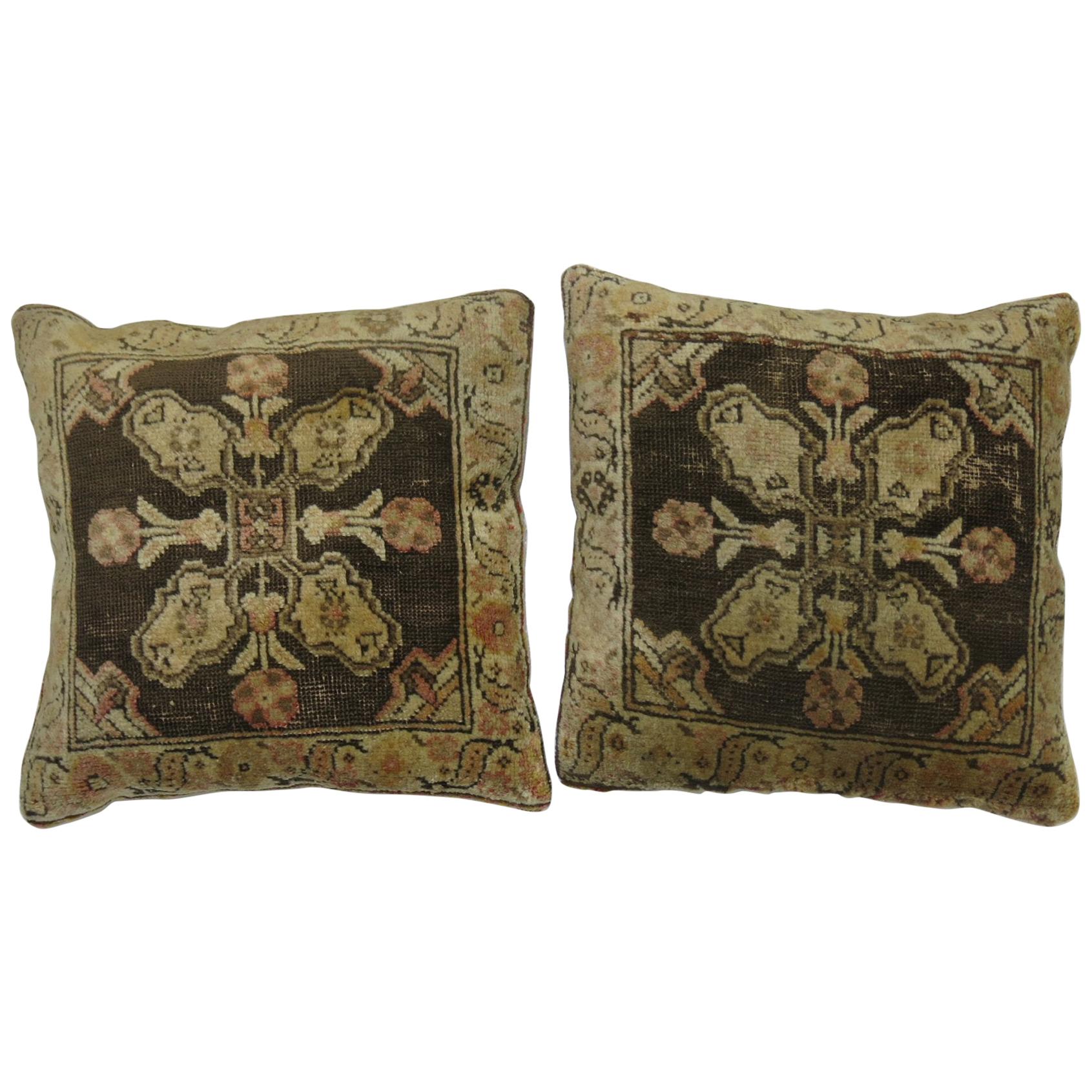 Pair of Turkish Rug Pillows For Sale