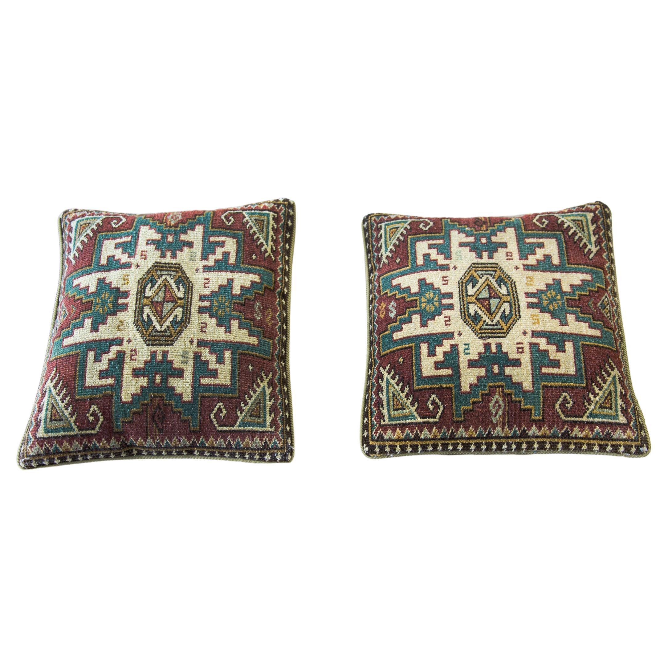 Pair of Turkish Rug Pillows For Sale