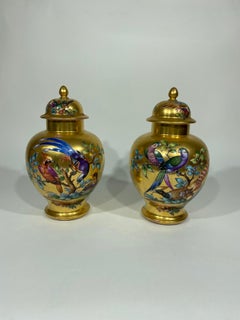 Pair of Turn 19/20th C Dresden Ginger Jars