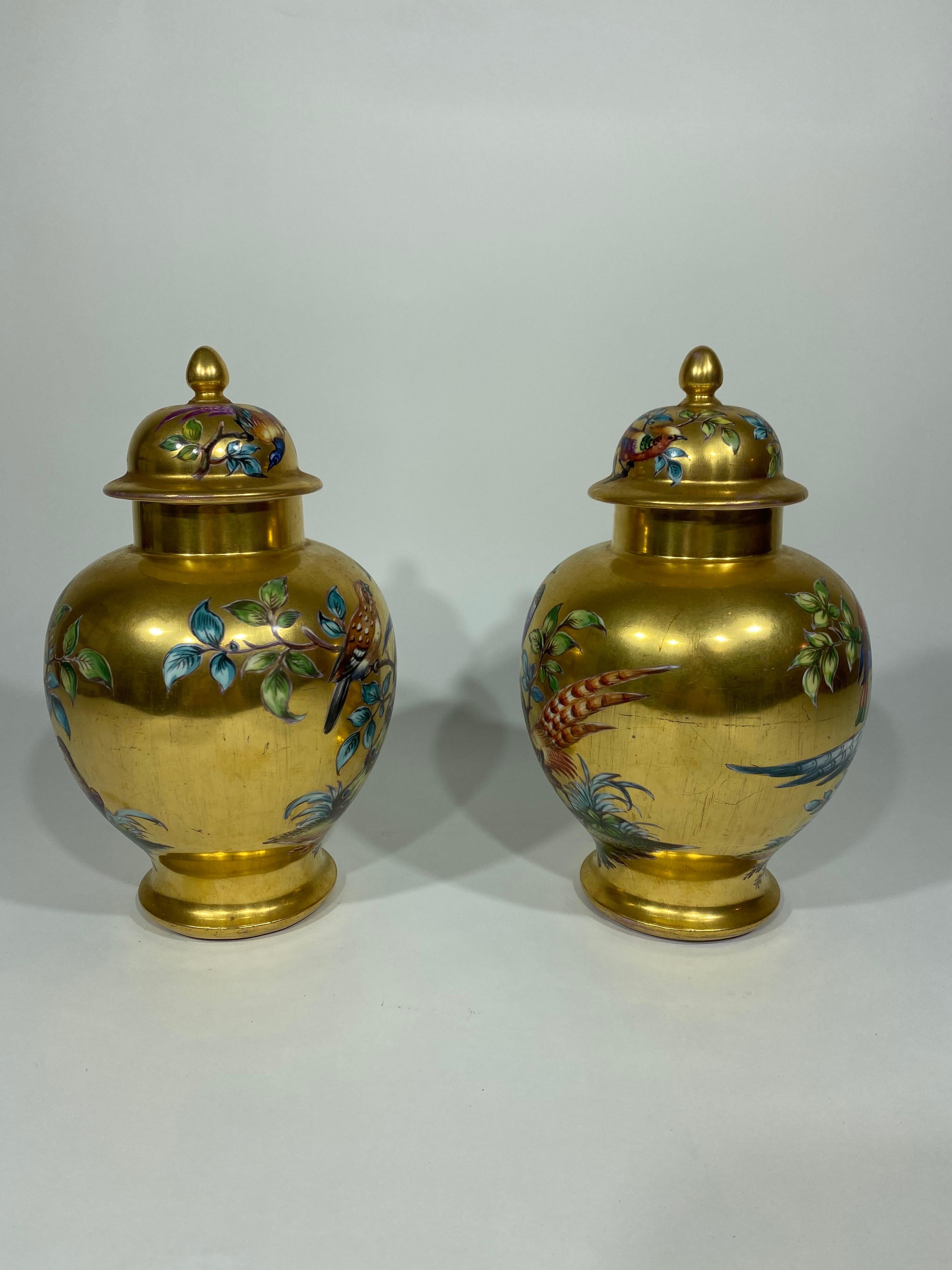 Pair of Turn 19/20th C Dresden Ginger Jars In Good Condition For Sale In Natchez, MS
