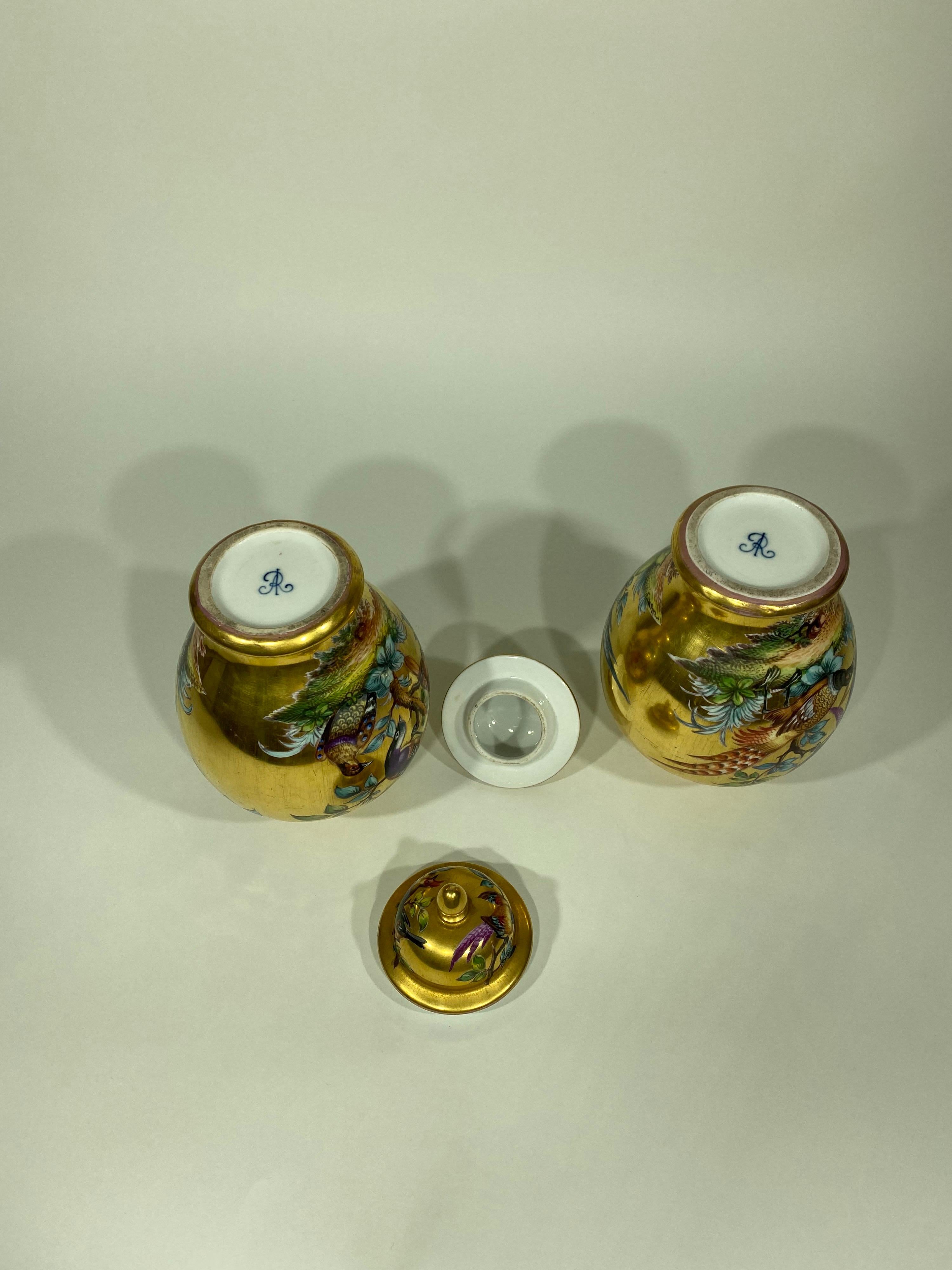 Pair of Turn 19/20th C Dresden Ginger Jars For Sale 1