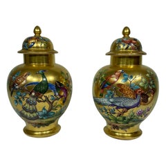 Pair of Turn 19/20th C Dresden Ginger Jars
