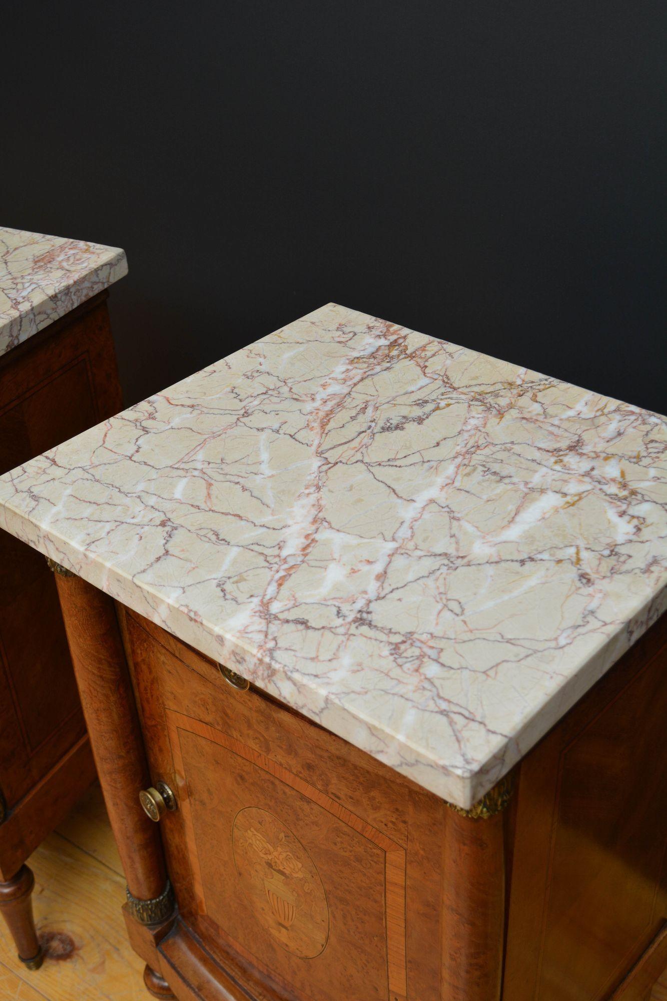 Pair of Turn of The Century Bedside Cabinets In Good Condition For Sale In Whaley Bridge, GB