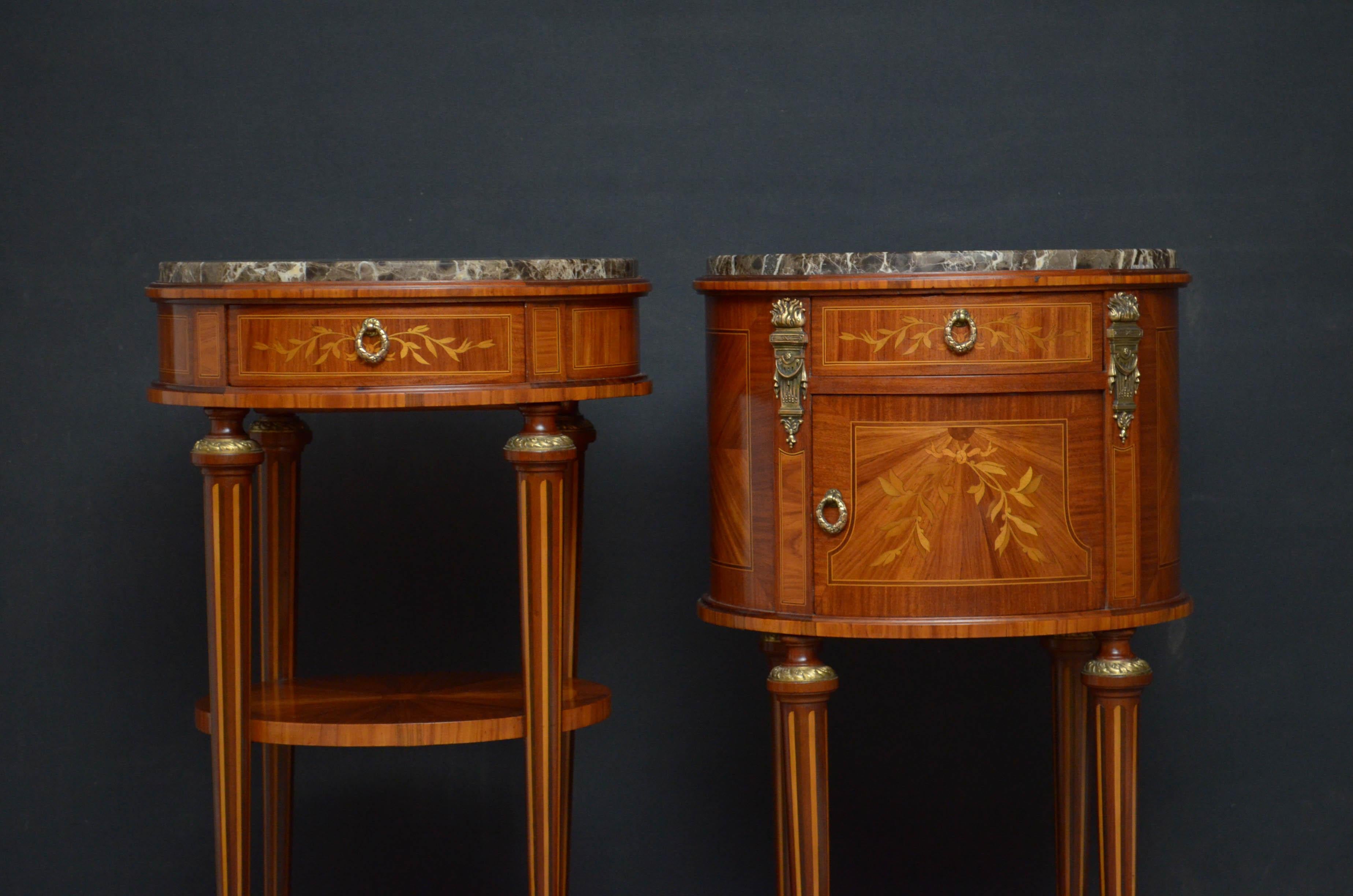 French Pair of Turn of the Century Bedside Cabinets