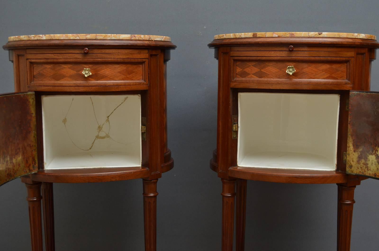 Pair of Turn of the Century Bedside Cabinets In Excellent Condition In Whaley Bridge, GB