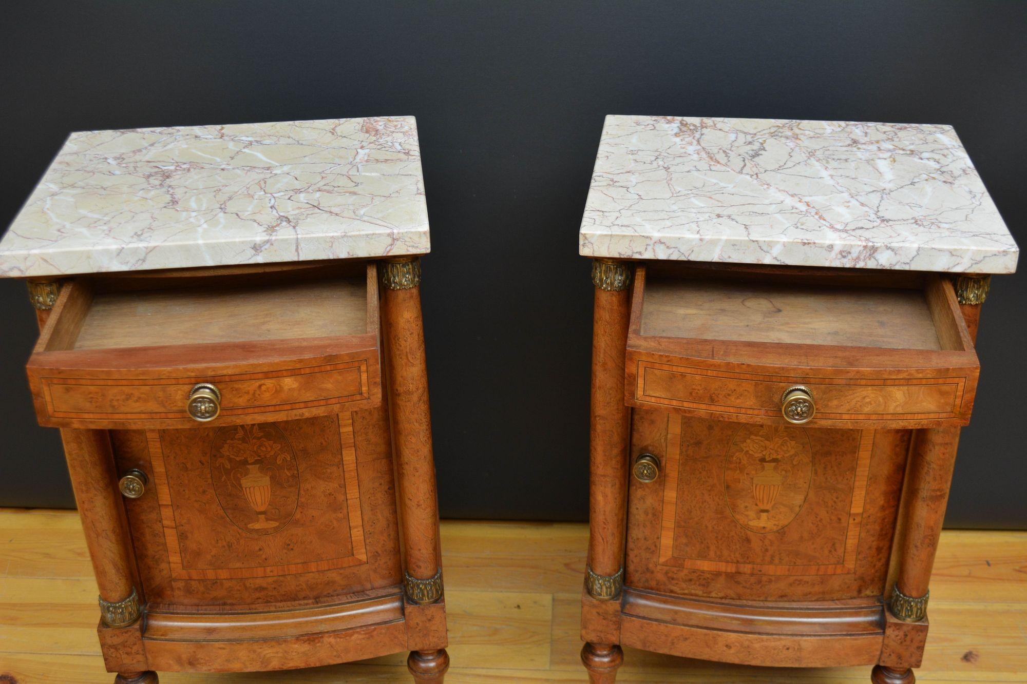 Pair of Turn of The Century Bedside Cabinets For Sale 1